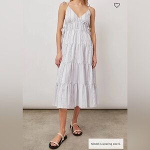 NWT Rails- Julia Tiered Dress in West Seaport Stripe. Size L